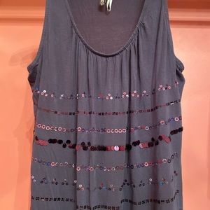 Gray glitter sequin tank top
